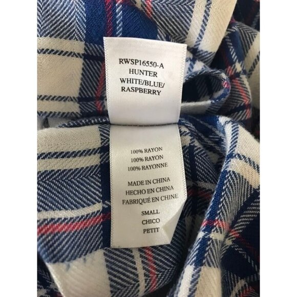 RAILS Long Sleeve Shirt Size Small Button Up Hunter White Blue Raspberry Plaid - Picture 8 of 8